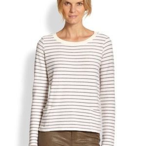 Splendid Women's S Lexington Striped Pullover Shirt Top Exposed Back Zipper 5457